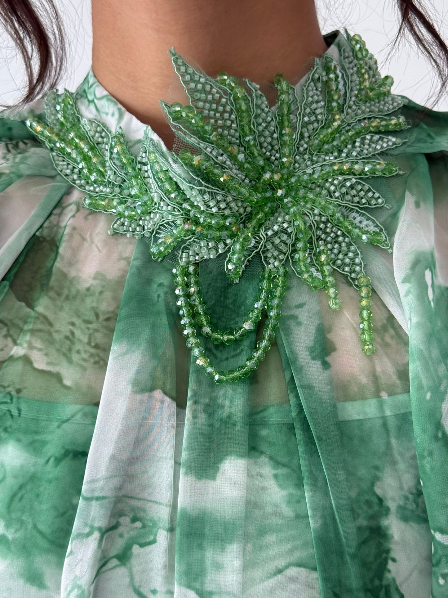 Meadow Green Ruffle Maxi Dress