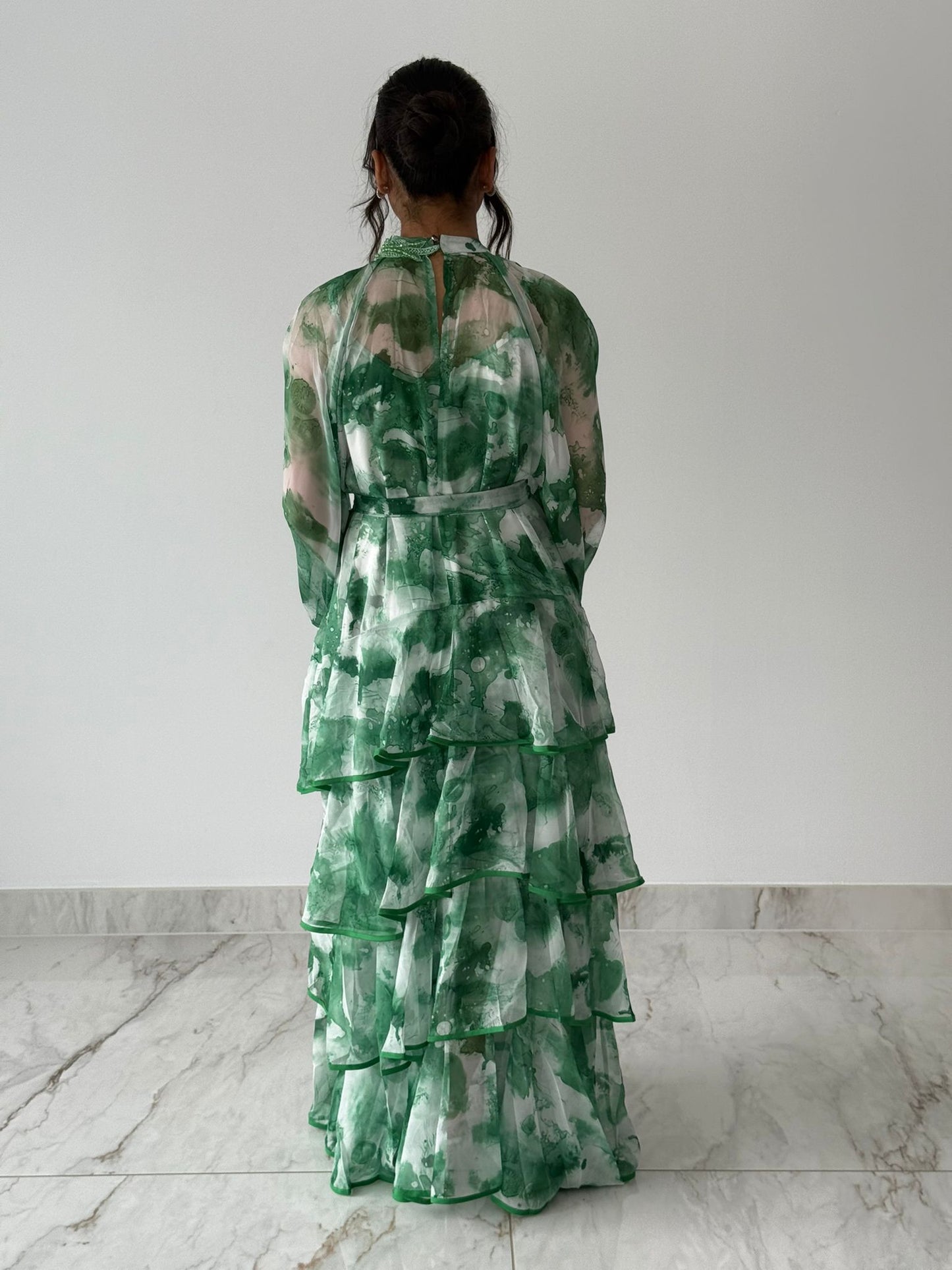 Meadow Green Ruffle Maxi Dress