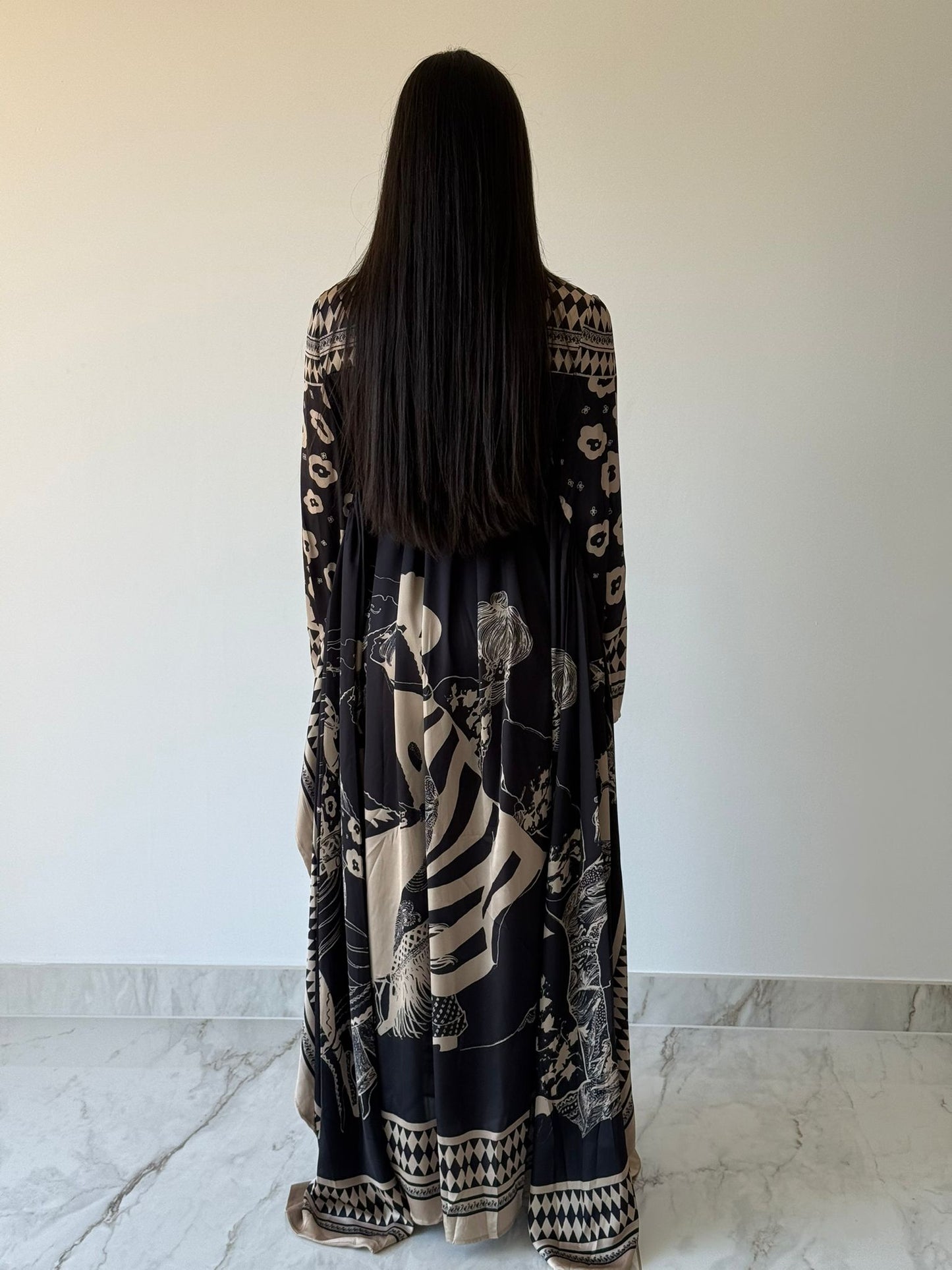 Patterned High Neck Style Dress