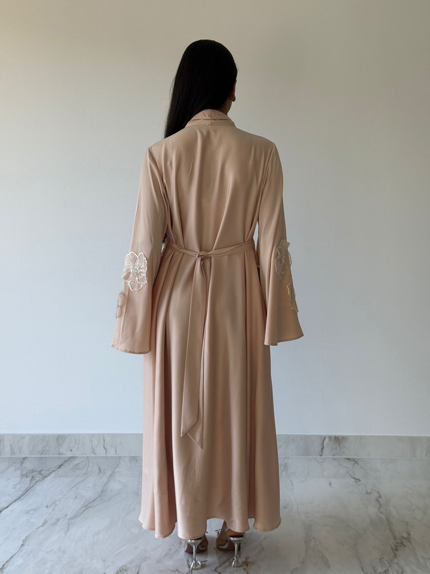 Blush Bloom - Appliqué Maxi Dress