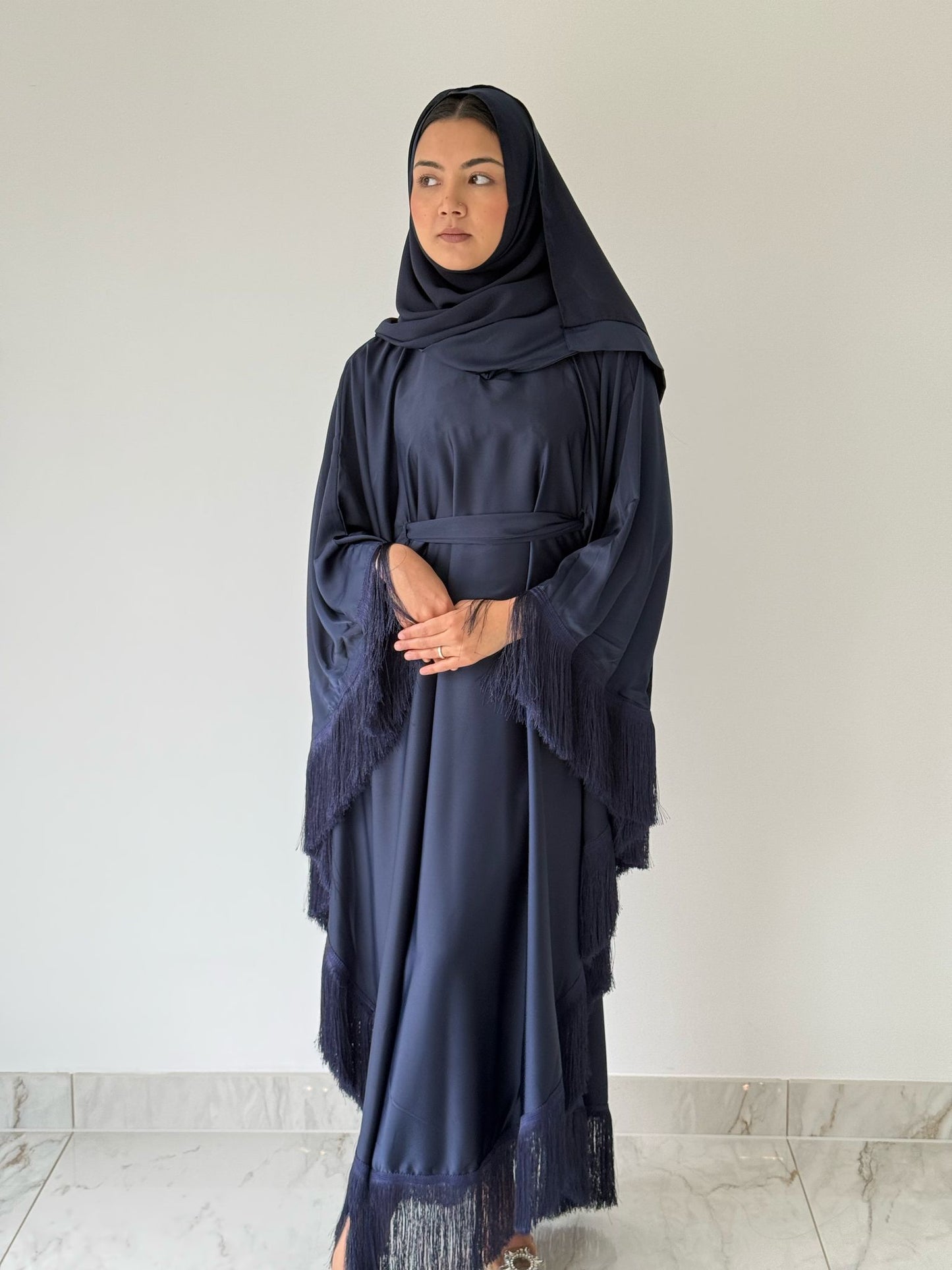 Tassel Navy Abaya