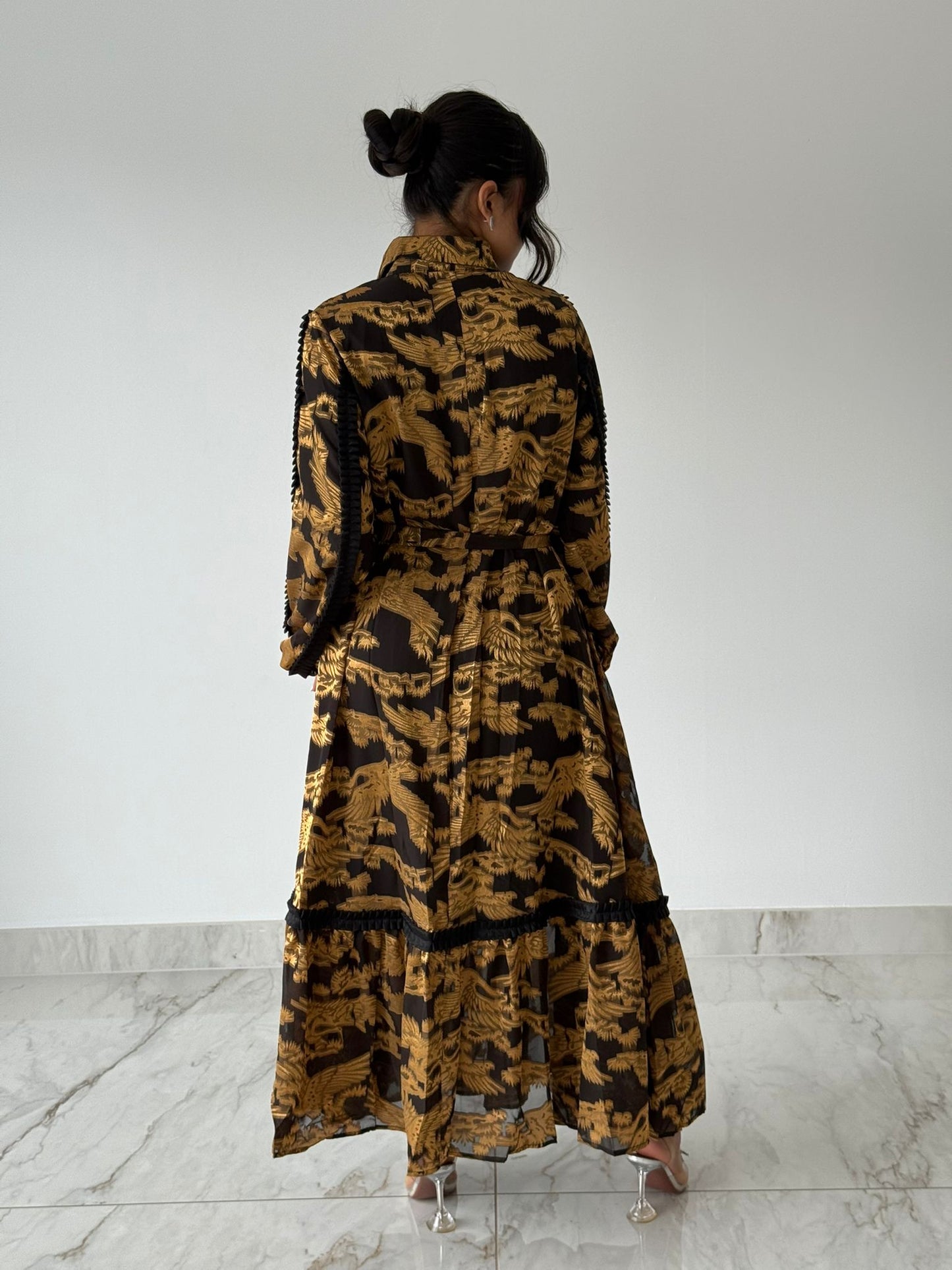 Gold Paisley Maxi Dress