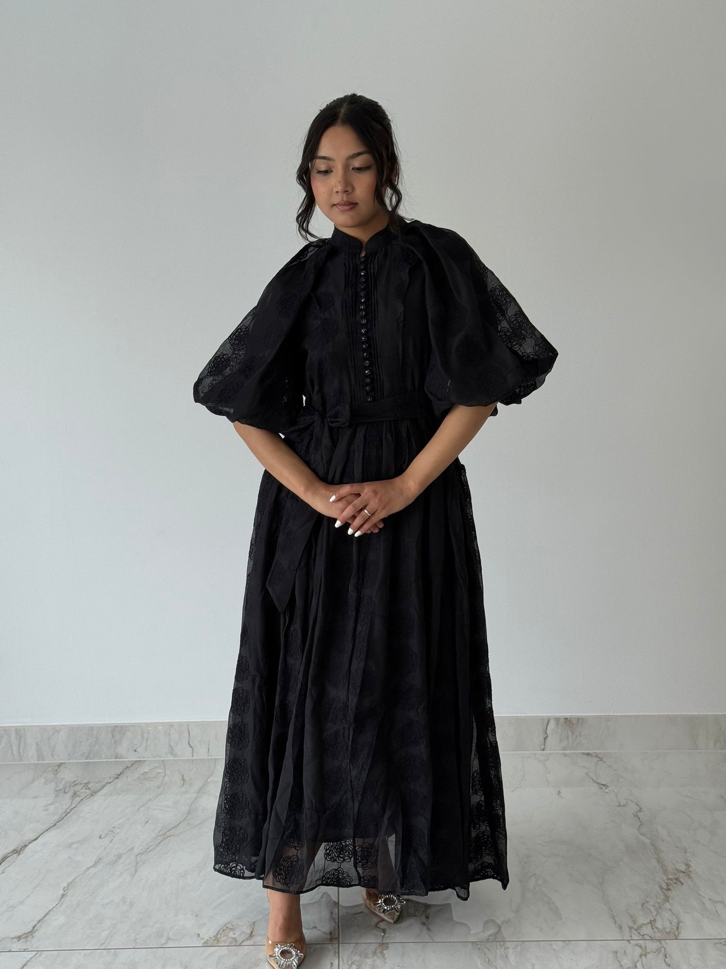 Black Fleur Maxi Dress