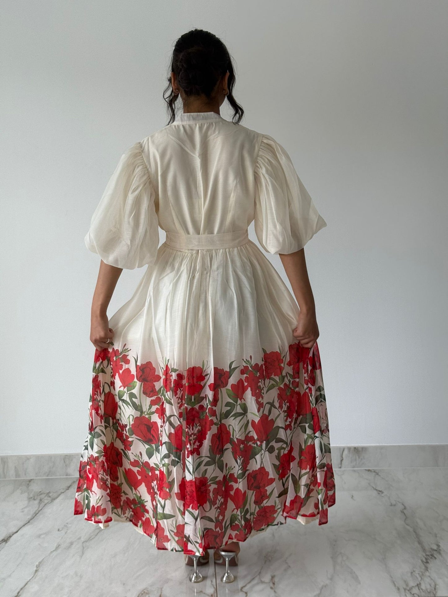 Cream Rosewood Floral Maxi Dress