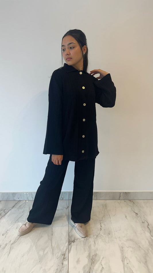 Black Button Knit Coord