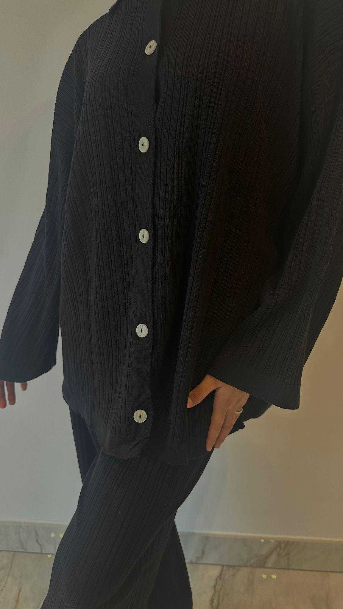 Black Button Knit Coord