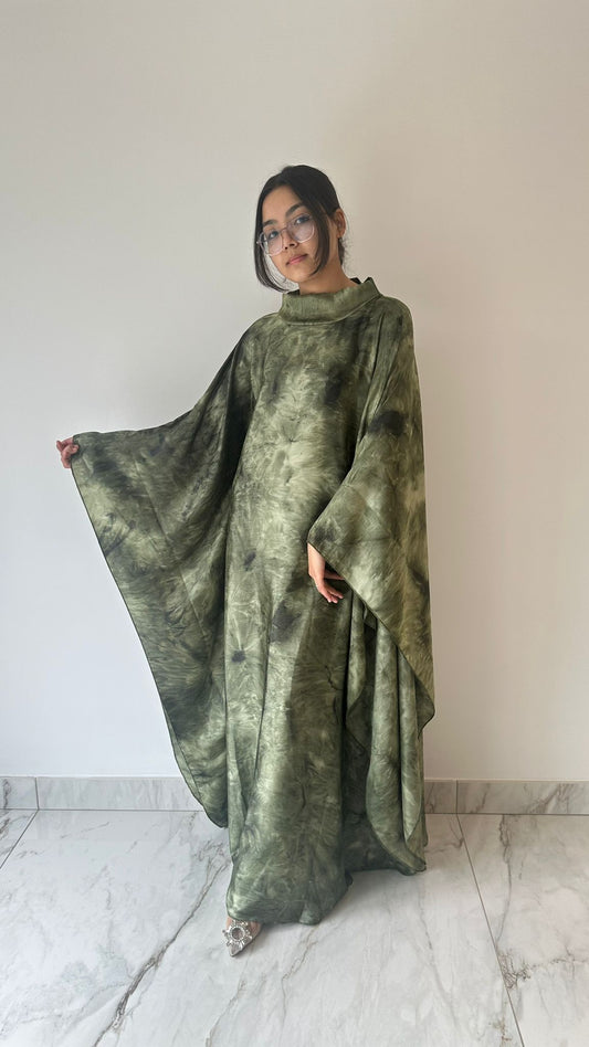 Forest Green Tie Dye Kaftan