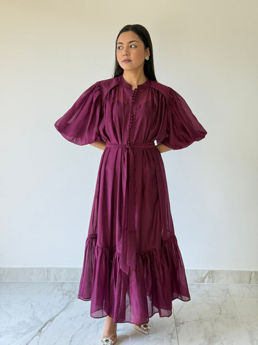 Mulberry Ruffle Hem Maxi Dress