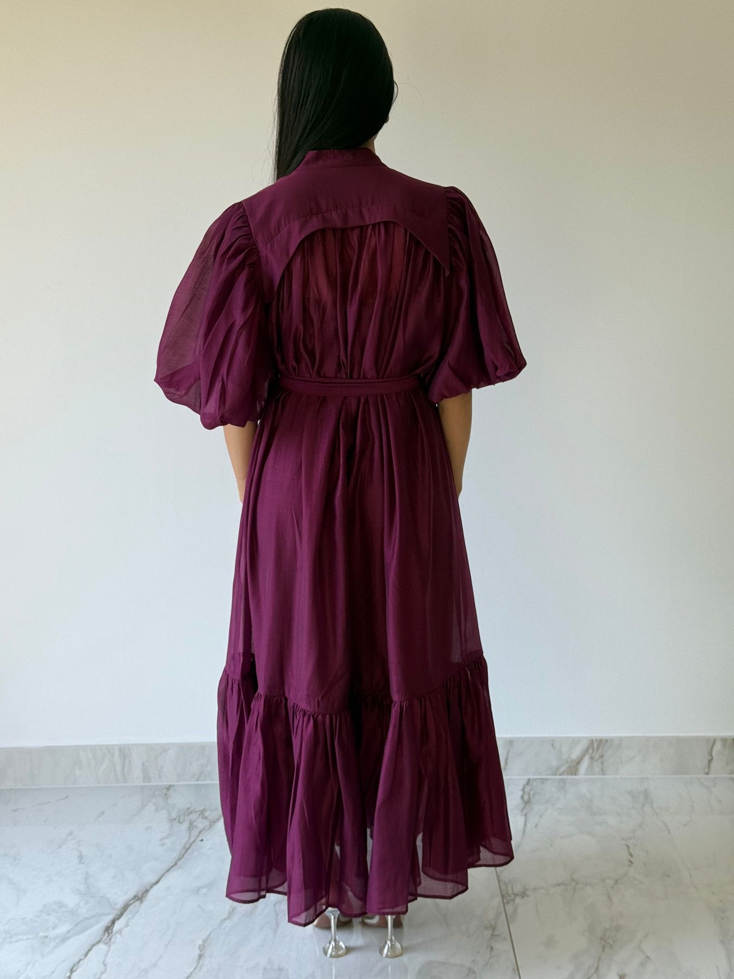 Mulberry Ruffle Hem Maxi Dress