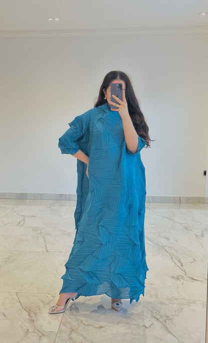 Crinkle Dress in Turquoise