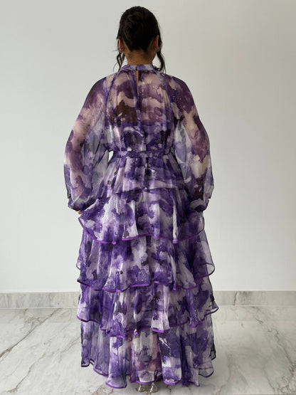 Purple Ruffle Maxi Dress