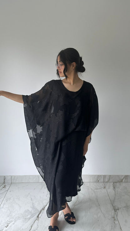 Black Printed Kaftan